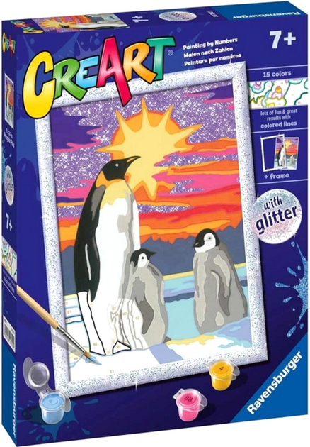 Malowanie po numerach Ravensburger CreArt Classic Penguins 18 x 24 cm (4005556237029) - obraz 2