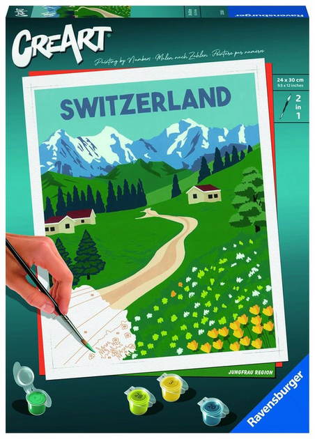 Malowanie po numerach Ravensburger CreArt Series Trend C Switzerland 24 x 30 cm (4005556235360) - obraz 2