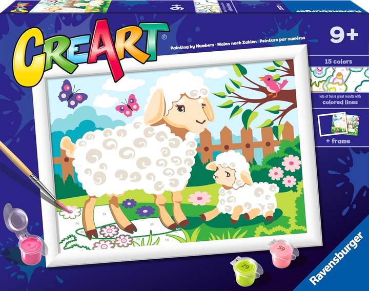 Картина за номерами Ravensburger CreArt Classic Ягня зі своєю мамою 24 x 18 см (4005556237234) - зображення 1