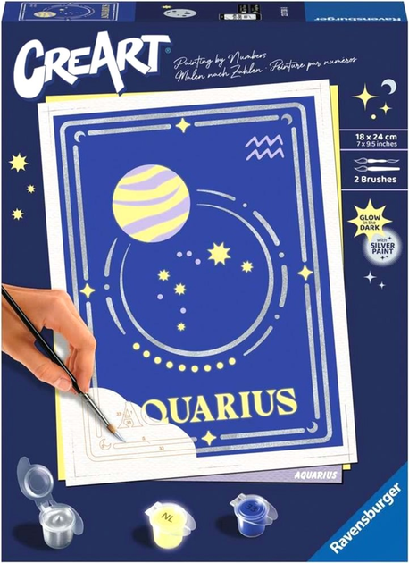 Картина за номерами Ravensburger CreArt Zodiac Sign Aquarius 18 x 24 см (4005556237388) - зображення 1