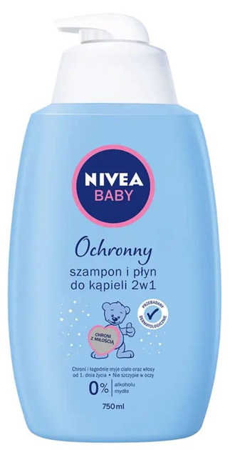 Дитячий шампунь та лосьйон для купання Nivea Baby 2 в 1 750 мл (4005808705337) - зображення 1