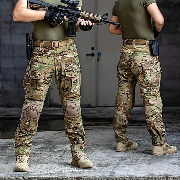 Військові тактичні штани Han Wild G3 з наколінниками бойові штани військові штани ВСУ Multicam мультикам L - зображення 2