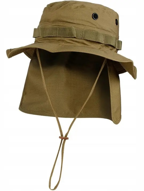 Панама Sturm Mil-Tec British Boonie Hat with Neck Flap R/SM Coyote - зображення 1