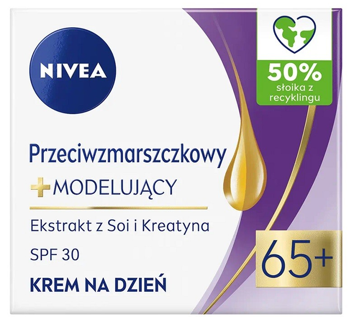 Крем для обличчя денний Nivea моделюючий проти зморшок SPF30 65+ 50 мл (5900017088556) - зображення 1