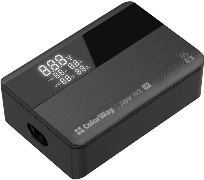 Мережевий зарядний пристрій ColorWay Power Delivery 2 USB-A + 2 USB TYPE-C 65W Black (CW-CHS040PD-BK) - зображення 3