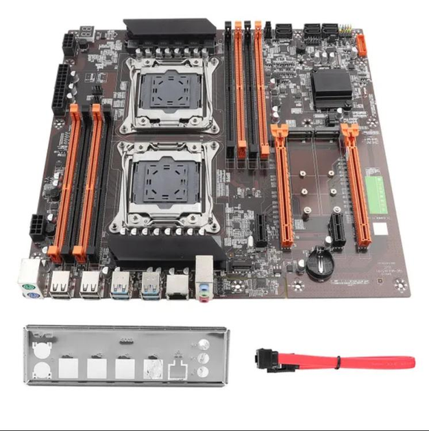 Материнська плата Kllisre X99 Dual LGA 2011 E-ATX Двопроцесорна USB3.0 SATA3 PCI-E 3,0 - изображение 1