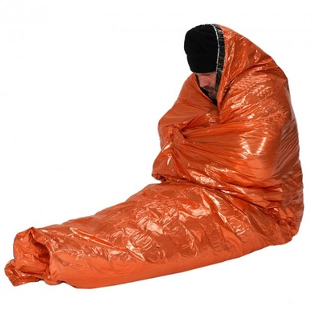 Рятувальна ковдра аварійна orange mfh emergency blanket - зображення 2