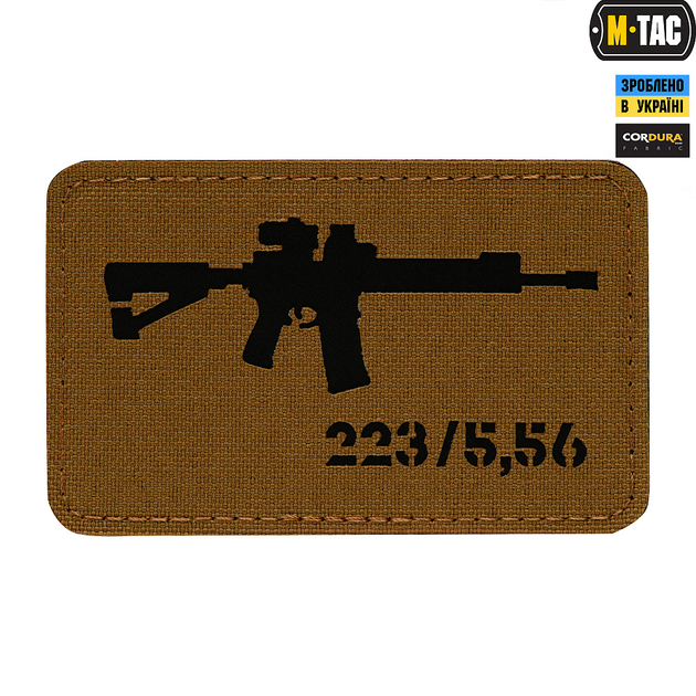 Нашивка M-Tac AR-15 .223/5,56 Laser Cut Coyote/Black - зображення 1