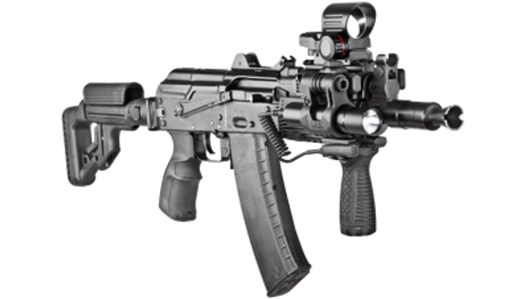Цівка тактична FAB для AK 74У, 4 планки, чорна - зображення 2