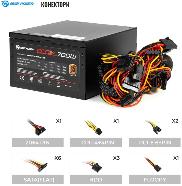 Блок питания High Power Eco II BR700 80+ Bronze 700 Вт (HPE-700BR