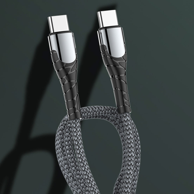 Kabel ColorWay Type-C - Type-C PD Fast Charging 65W 3.0A 2 m Grey (CW-CBPDCC039-GR) - obraz 7