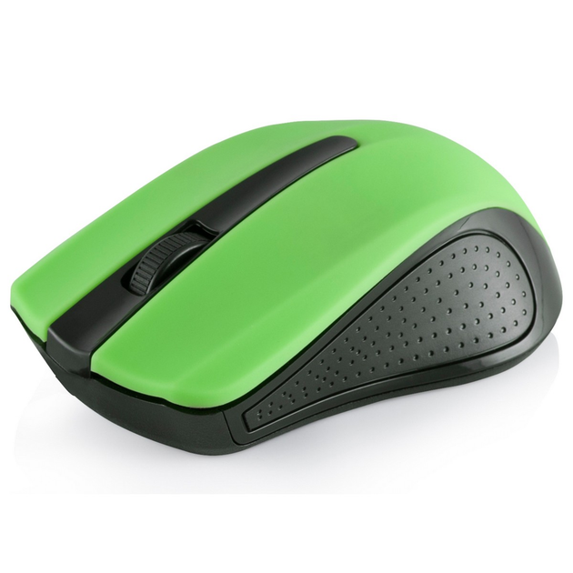 Мышка Modecom MC-WM9, беспроводная, 2кн., 1200dpi, нано ресивер черная-зеленая - изображение 2