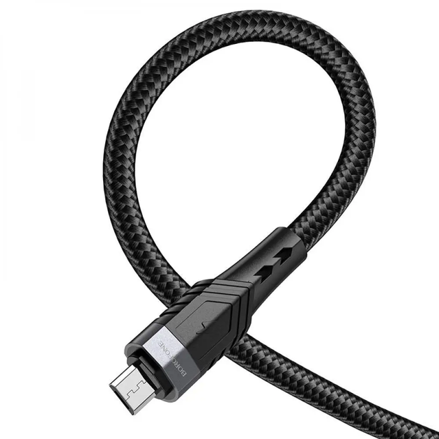 Кабель Borofone BU35 Micro Influence charging data cable 3A 1.2m Black - Фото 1 Кабель Borofone BU35 Micro Influence charging data cable 3A 1.2m Black - зображення 1