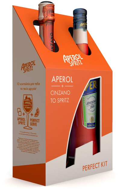 Аперитив Aperol Aperetivo 0.7 л 11% + Вино игристое Cinzano To-Spritz белое сухое 0.75 л 11% (4820180020225) - изображение 2