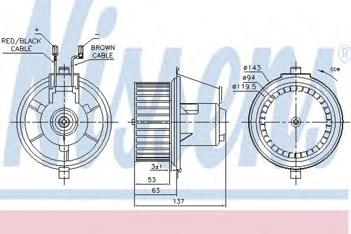 Вент.печки VW GOLF II(83-)1.0(+)[OE 191959101] Nissens (87148) - изображение 1