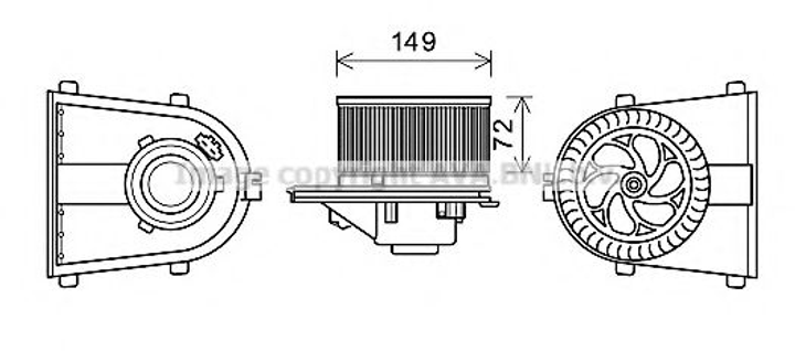 AI8378 AVA Вентилятор салона Audi A3,Golf IV,V,Polo,Skoda Octavia I Ava (AI8378) - зображення 1