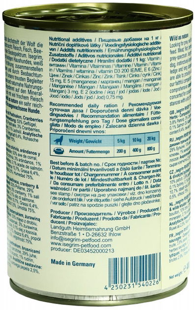 Mokra karma dla psów Isegrim Adult River Łosoś + kasza jaglana, borówki i dzikie zioła 400 g (4250231540103) - obraz 3