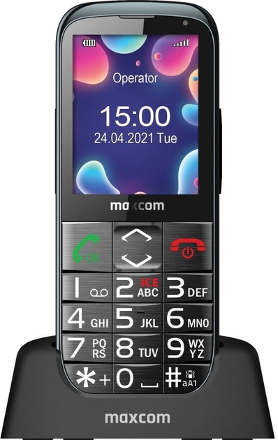 Telefon stacjonarny Maxcom MM724 Black (5908235976761) - obraz 1