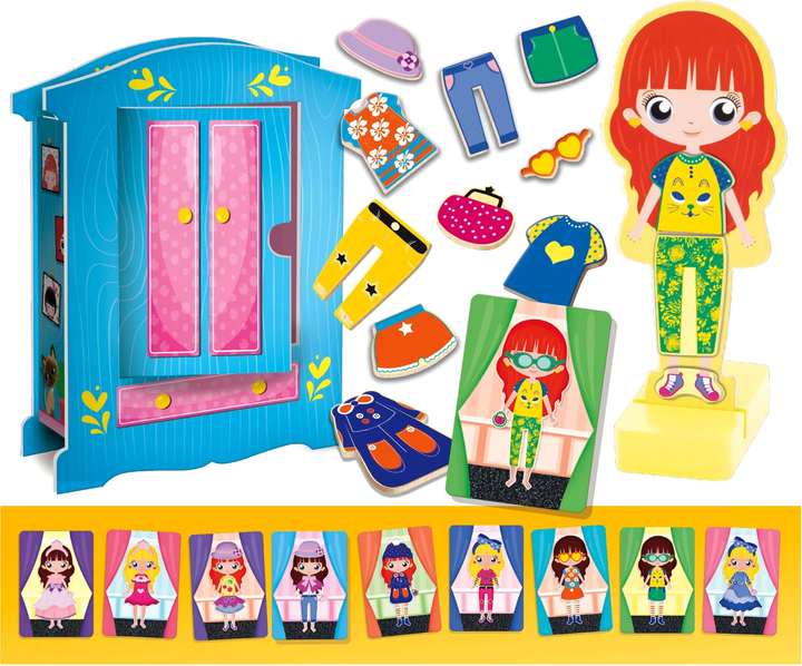 Zabawka edukacyjna Lisciani Montessori Legno Magnetic Fashion Doll (8008324098361) - obraz 3