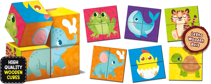 Zabawka edukacyjna Lisciani Montessori Wooden Cubes And Puzzles (8008324098347) - obraz 3