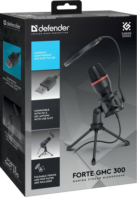 Мікрофон Defender Forte GMC 300 RGB USB Black (4714033646314) - зображення 9