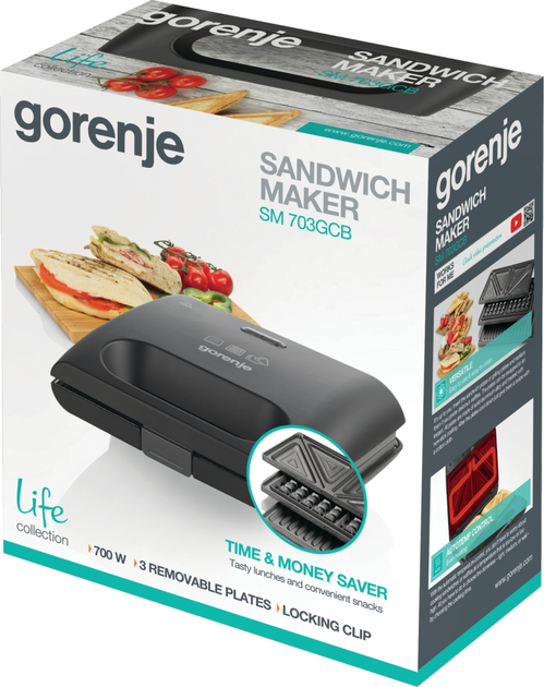 Бутербродниця Gorenje SM703GCB Чорний 28113 - изображение 10