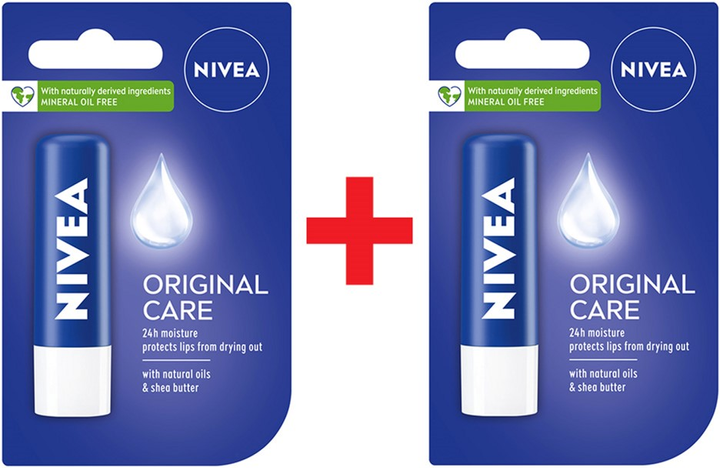 Акція на Упаковка бальзамів для губ NIVEA Основний догляд 5.5 мл х 2 шт від Rozetka
