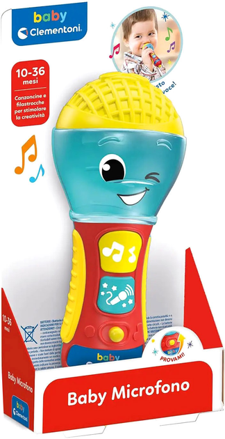 Mikrofon do karaoke Clementoni Baby Microphone Żółty (8005125179312) - obraz 1