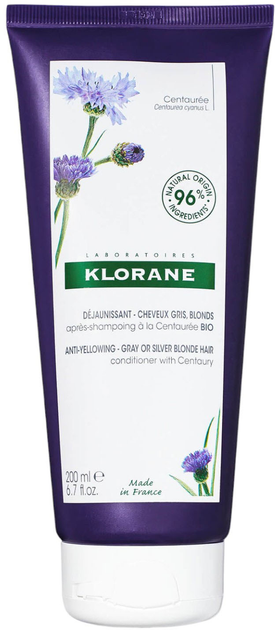 Кондиціонер для волосся Klorane with Organic Centaury Anti Yellowing Gray Blonde Hair 200 мл (3282770145120) - зображення 1