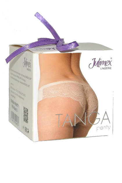 Трусы бразилиана с кружевной спинкой Julimex TANGA Черные L - изображение 5