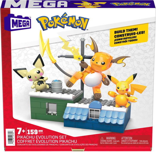 Klocki konstrukcyjne Mega Pokemon Evolution of Pikachu 159 elementów (0194735107896) - obraz 7