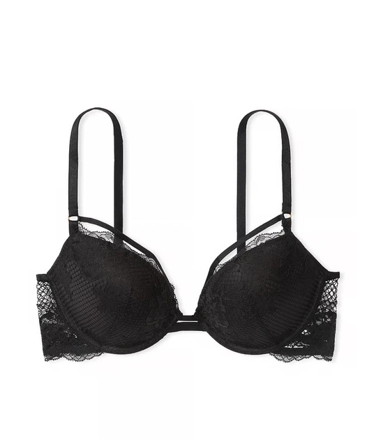 Комплект белья Victoria's Secret Push-Up Bra Black Set 32B-S - изображение 10