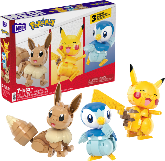 Конструктор Mattel Mega Pokemon Тріо Покемонів 588 деталей (0194735149667) - зображення 1