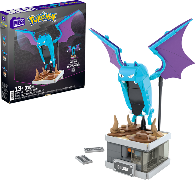 Zestaw klocków Mattel Mega Pokemon Golbat z ruchem 318 części (0194735190782) - obraz 1