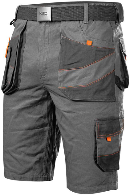 Шорти робочі NEO Tools Cotton Slim 81-331 3XL Сірі (5907558453195) - зображення 1