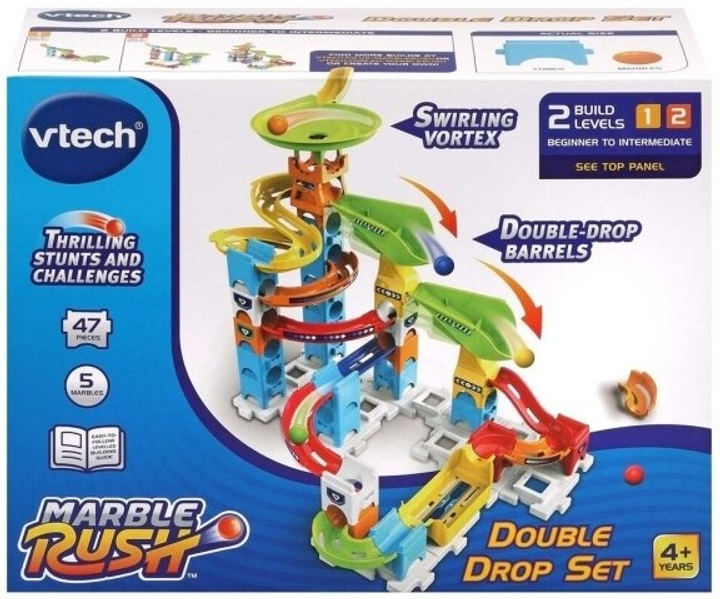 Klocki konstrukcyjne Vtech Marble Rush Double Drop 47 elementów (3417765296321) - obraz 1