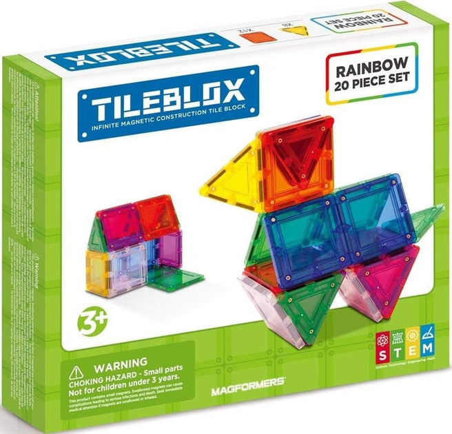 Klocki Tileblox Rainbow 20 elementów (8809465533991) - obraz 1