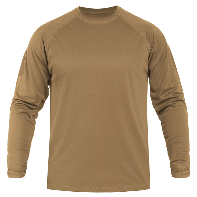 Футболка с длинным рукавом быстросохнущая TACTICAL LONG SLEEVE SHIRT QUICKDRY L DARK COYOTE - изображение 1