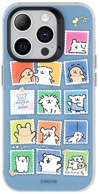 Акція на Панель Benks Stamp Puppies MagSafe для Apple iPhone 15 Pro Blue від Rozetka