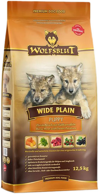 Sucha karma dla szczeniąt Wolfsblut Wide plain Konina 12.5 kg (4260603784912) - obraz 1