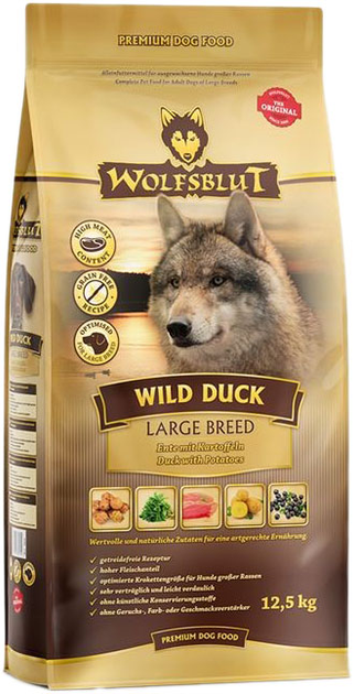 Sucha karma dla psów Wolfsblut Dzika kaczka 12.5 kg (4260603784714) - obraz 1