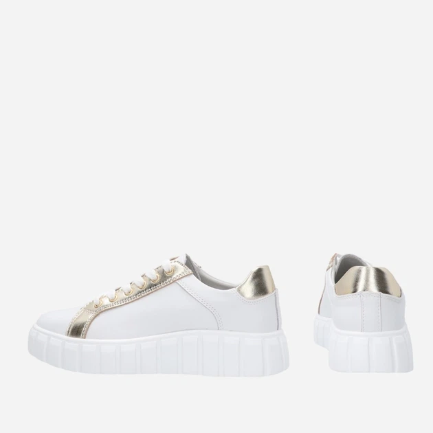 Sneakersy damskie skórzane Venezia F3033 38 25 cm Biały/Złoty (5906140415849) - obraz 3