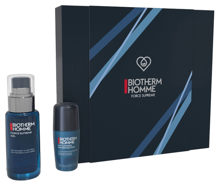 Набір косметики по догляду Biotherm Homme Force Supreme Гель для обличчя 50 мл + Роликовий дезодорант 75 мл (8431240394239) - зображення 1