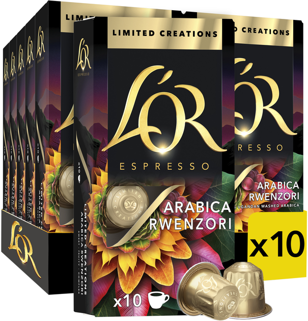 Акція на Набір кави в капсулах L'OR Espresso Arabica Rwenzori Uganda Limited Creations 10 шт х 10 пачок від Rozetka