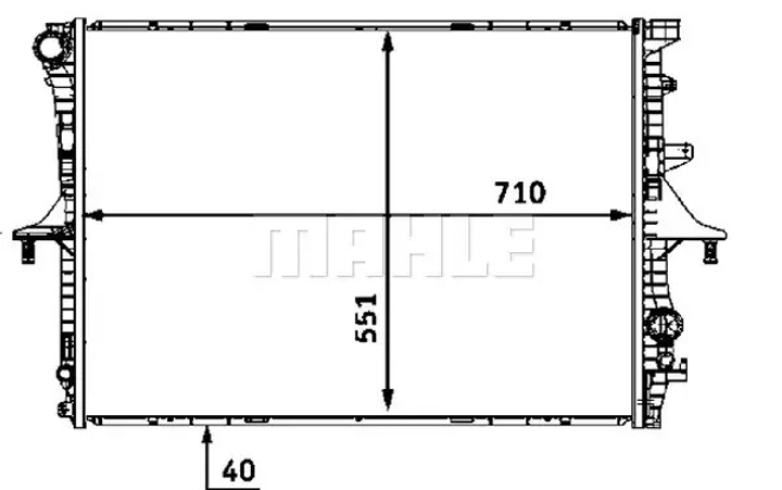 Радіатор охолодження двигуна Toureg 2.5D 03-10, MAHLE/KNECHT (CR568000S) - зображення 2