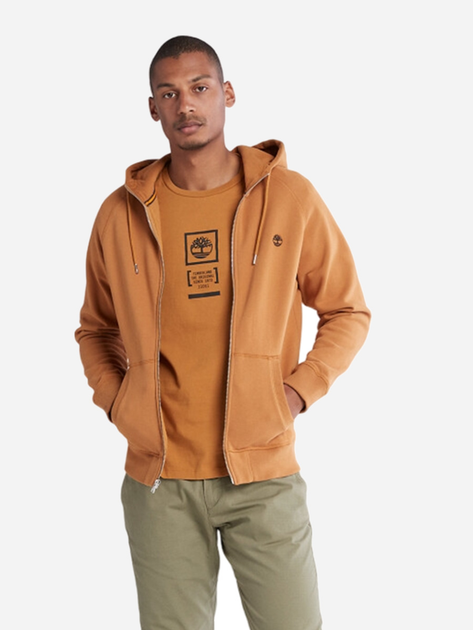 Bluza męska rozpinana streetwear z kapturem Timberland TB0A2BNB M Beżowa (195441180982) - obraz 1