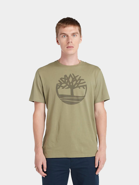 T-shirt męski bawełniany Timberland TB0A2C2R L Khaki (194902947867) - obraz 1