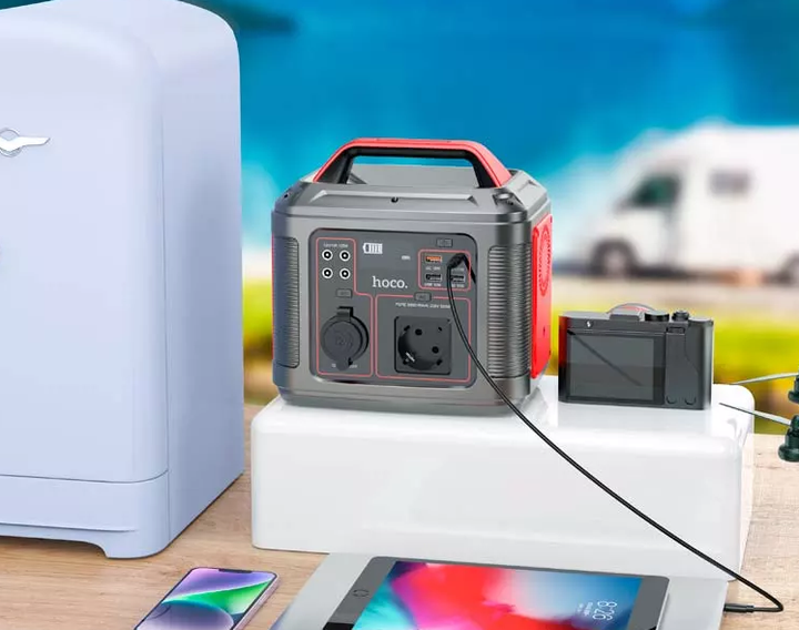 Портативна зарядна станція Power Bank УМБ HOCO Energy storage DB28 80000mAh 300W 3USB/Type-C/AC PD/QC - зображення 10