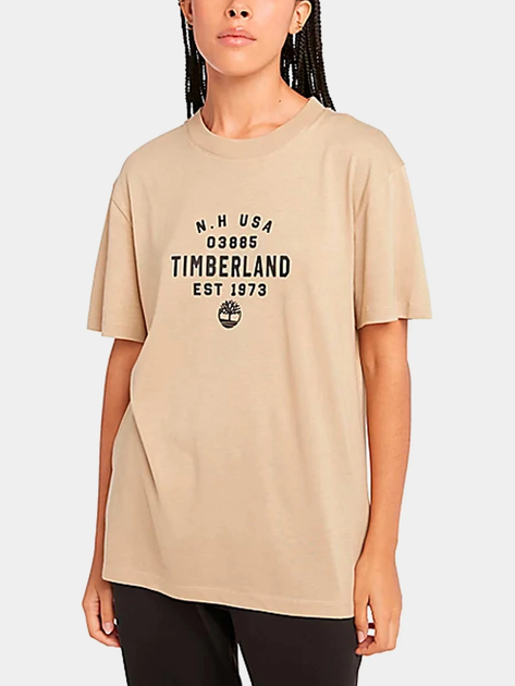 T-shirt męski bawełniany Timberland TB0A5UF7 M Beżowy (194903902872) - obraz 1