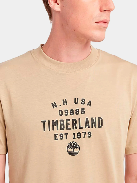 Футболка бавовняна довга чоловіча Timberland TB0A5UF7 L Бежева (194903903107) - зображення 3